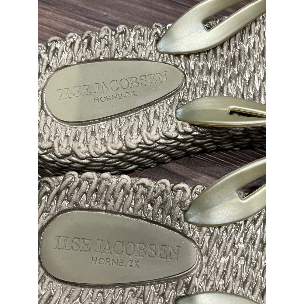 Ilse Jacobsen Hornbaek Cheerful Flip Flops Bundle 3 Pairs Metallic Gold Silver 7 - Picture 5 of 9